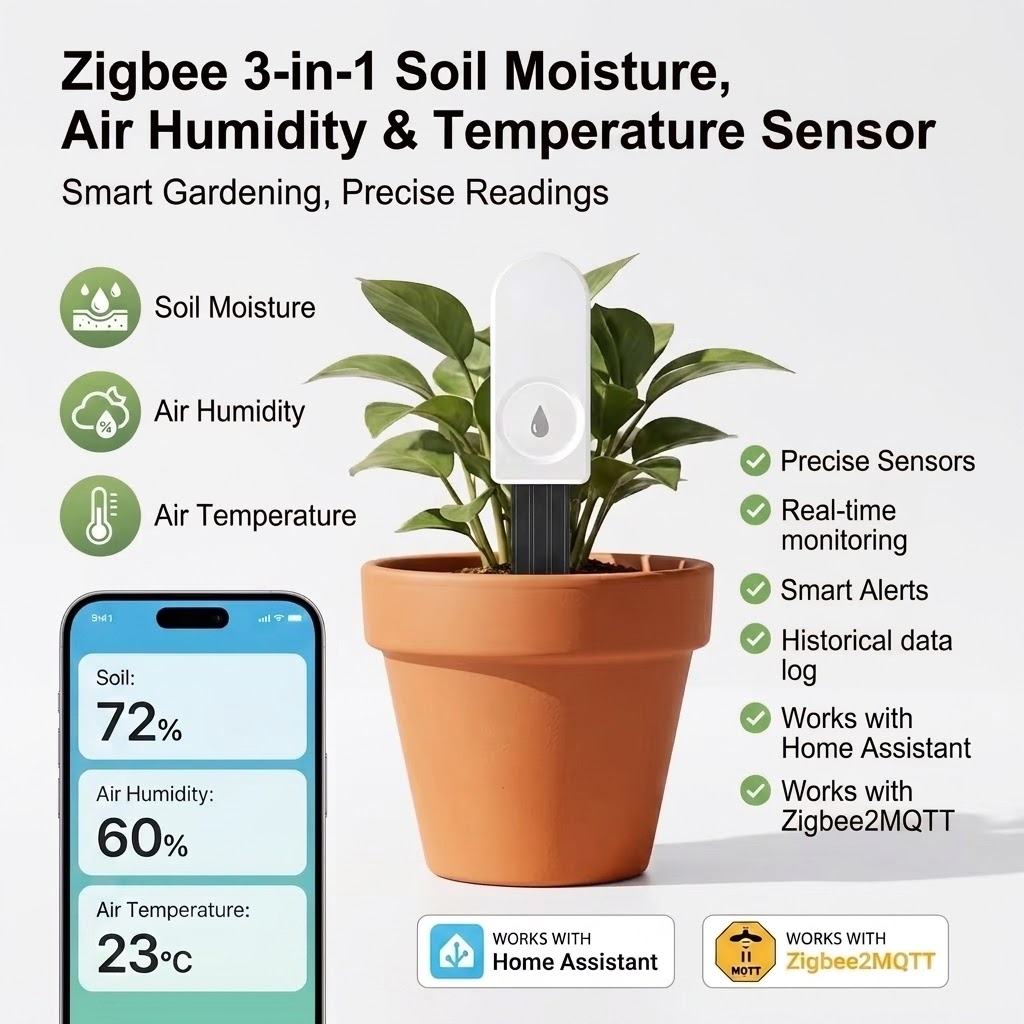 Garden Camera - Sensor inalámbrico inteligente Zigbee para medir
