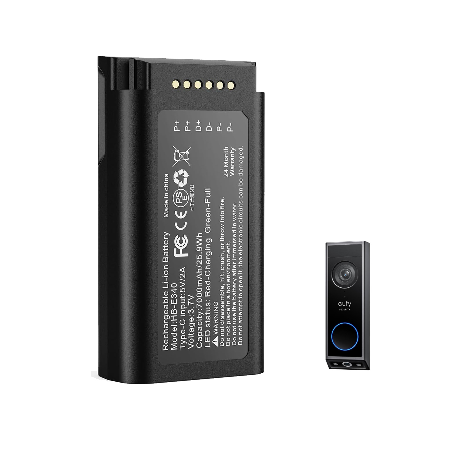 Eufy Camera S340 - Batería de litio recargable de 7000mAh