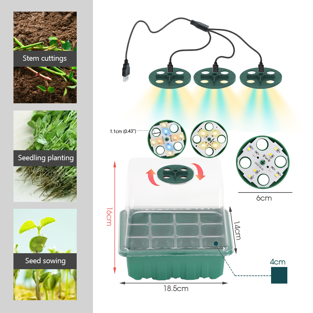 Macetas LED para vivero con lu - Grow Light Led reseña y precio
